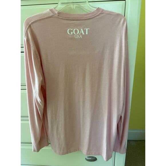 GOAT Long Sleeve Light Pink Men's T-Shirt Size Large EUC Preppy Lacrosse LAX - Picture 3 of 4